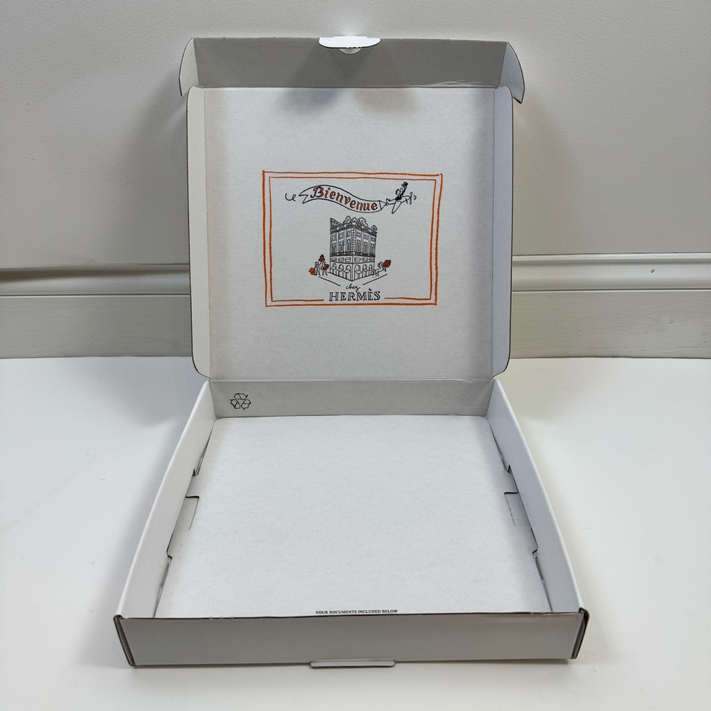 Hermes Box White Shipping Gift Container Authentic Orange Reusable